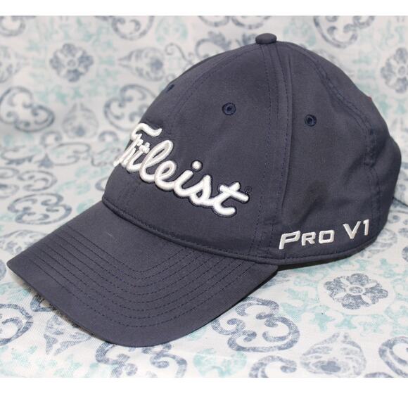 Titleist Pro V1 Footjoy Mens Golfhat Cap Blue White Adjustable Strap FJ‎ - Picture 1 of 5